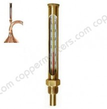 Glass Liquid Thermometer with Brass Metal Rod (0º - 120º)